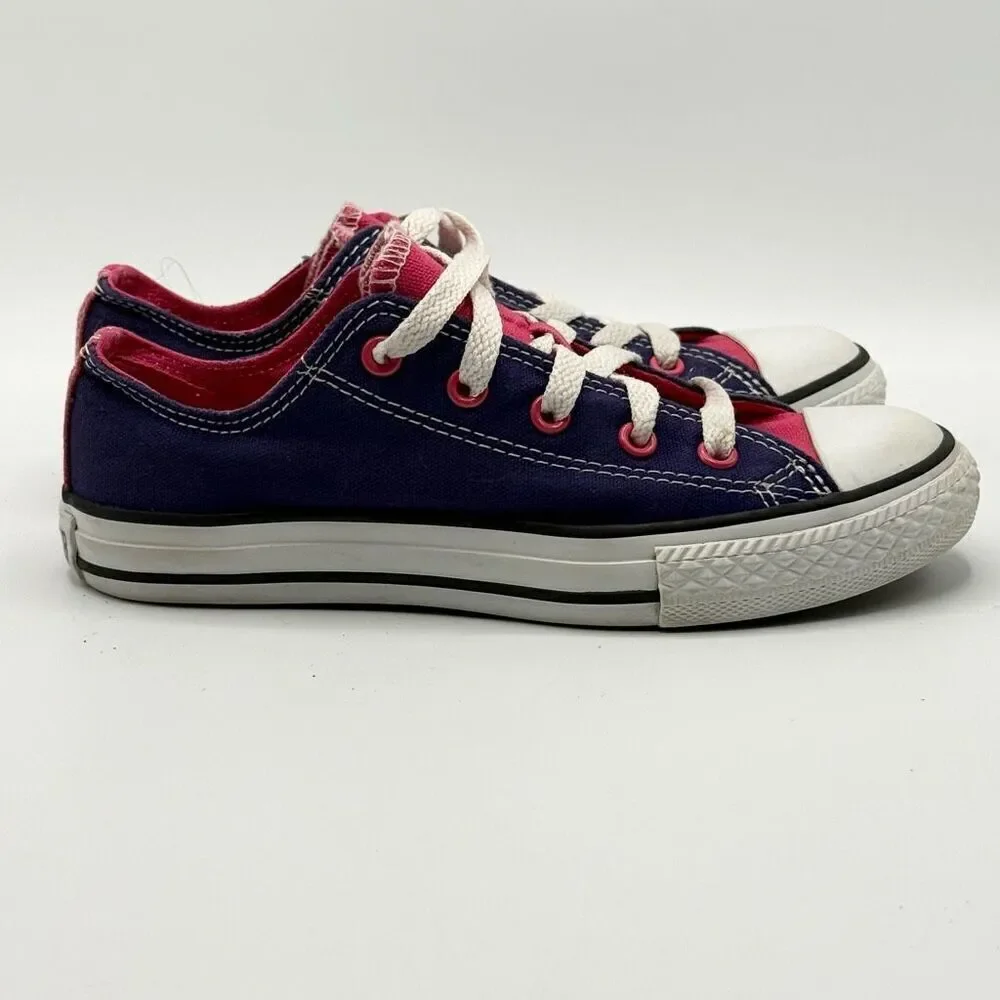 Converse All Star Chuck Taylor Low Lace Up Sneakers - Purple Pink Double Tongue
